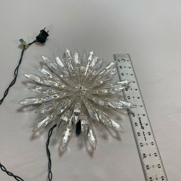 Large Lighted VTG Starburst Snowflake Christmas Tree Topper - Picture 5 of 8